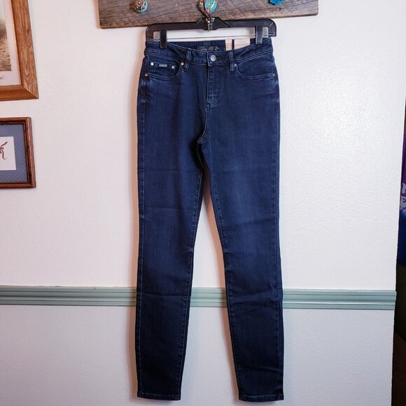 Prana Sienna Womens Jeans Skinny 4/27 x 31" Regular Stretch Mid Rise Deep Blue - Picture 4 of 14